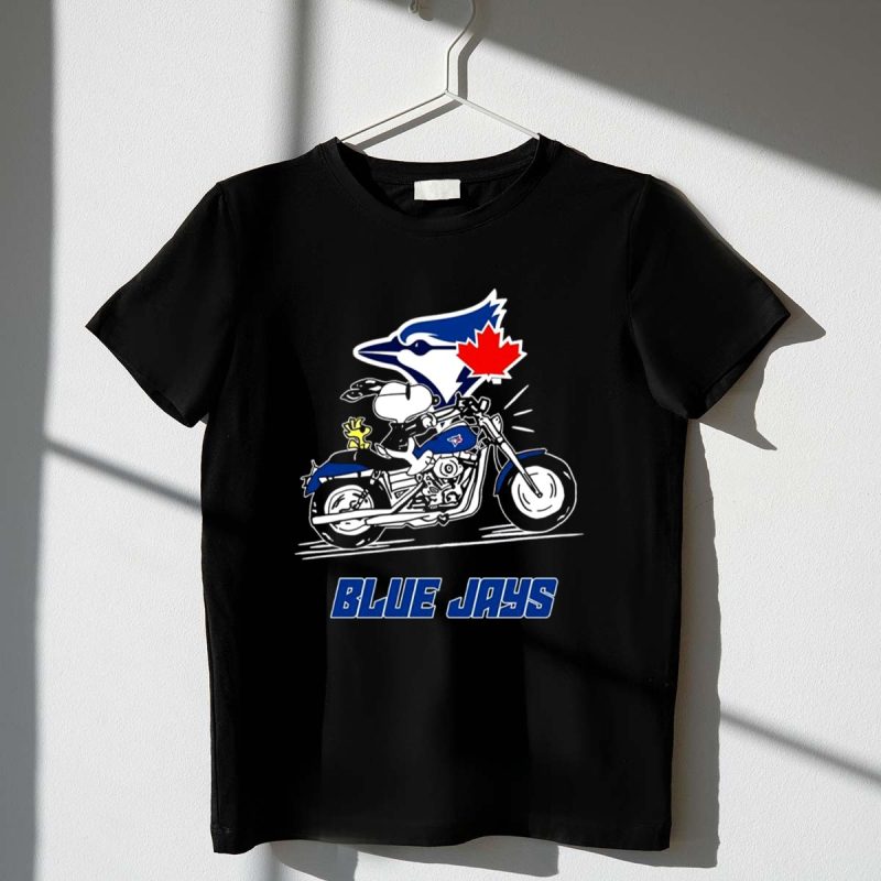 Snoopy And Woodstock Driving Motorbike Toronto Blue Jays 1 T Shirt.jpg