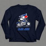 Snoopy and Woodstock driving motorbike Toronto Blue Jays 6 Long Sleeves.jpg