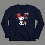 Snoopy and Woodstock in Miami Heat Hats with Team 6 Long Sleeves