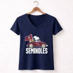 Snoopy and Woodstock in Seminoles Car Florida State Flag Peanuts 5 Womens V Neck.jpg Snoopy and Woodstock in Seminoles Car Florida State Flag Peanuts 5 Womens V Neck.jpg