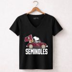 Snoopy and Woodstock in Seminoles Car Florida State Flag Peanuts 7 Womens V Neck.jpg Snoopy and Woodstock in Seminoles Car Florida State Flag Peanuts 7 Womens V Neck.jpg