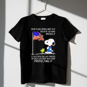 Snoopy and Woodstock with American Flag Tribute to Soldiers 1 T Shirt