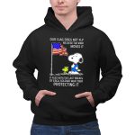 Snoopy and Woodstock with American Flag Tribute to Soldiers 2 Hoodie