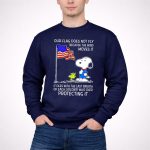 Snoopy and Woodstock with American Flag Tribute to Soldiers 3 Sweatshirt
