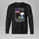Snoopy and Woodstock with American Flag Tribute to Soldiers 9 Sweatshirt