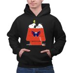 Snoopy and Woodstock with Washington Capitals Logo on Doghouse Hockey 2 Hoodie.jpg
