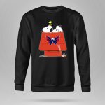 Snoopy and Woodstock with Washington Capitals Logo on Doghouse Hockey 9 Sweatshirt.jpg