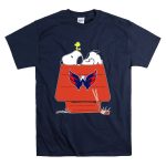 Snoopy and Woodstock with Washington Capitals Logo on Doghouse Hockey T Shirt 7.jpg