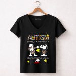 Snoopy and Woodstocks Autism Its Not A Disability Its A Different Ability 5 Womens V Neck1