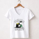 Snoopy and Woodstocks Feeling Lucky St Patricks Day 5 Womens V Neck
