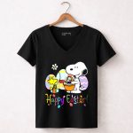 Snoopy and Woodstocks Happy Easter Day 5 Womens V Neck1