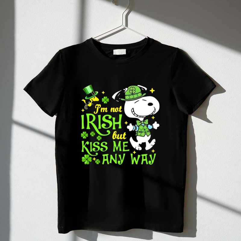 Snoopy And Woodstocks Im Not Irish But Kiss Me Any Way 1 T Shirt