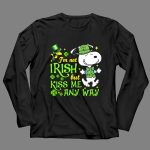 Snoopy and Woodstocks Im Not Irish But Kiss Me Any Way 4 Long Sleeves