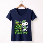 Snoopy and Woodstocks Im Not Irish But Kiss Me Any Way 5 Womens V Neck
