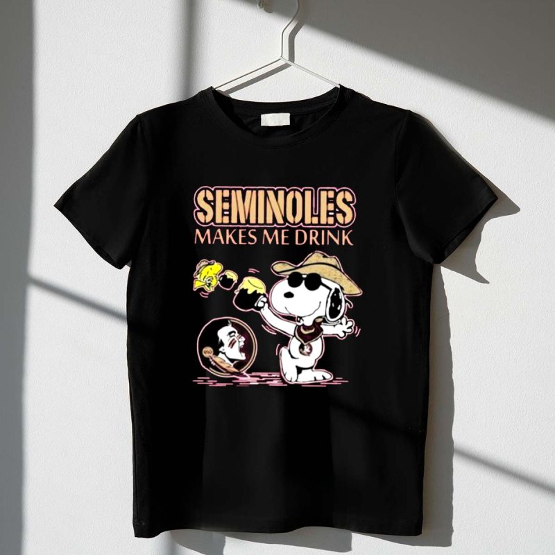 Snoopy And Woodstocks Makes Me Drink Beer With Florida State Seminoles 1 T Shirt.jpg