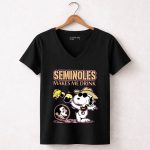 Snoopy and Woodstocks Makes Me Drink Beer With Florida State Seminoles 7 Womens V Neck.jpg