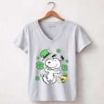 Snoopy and Woodstocks St Patricks Day 5 Womens V Neck1