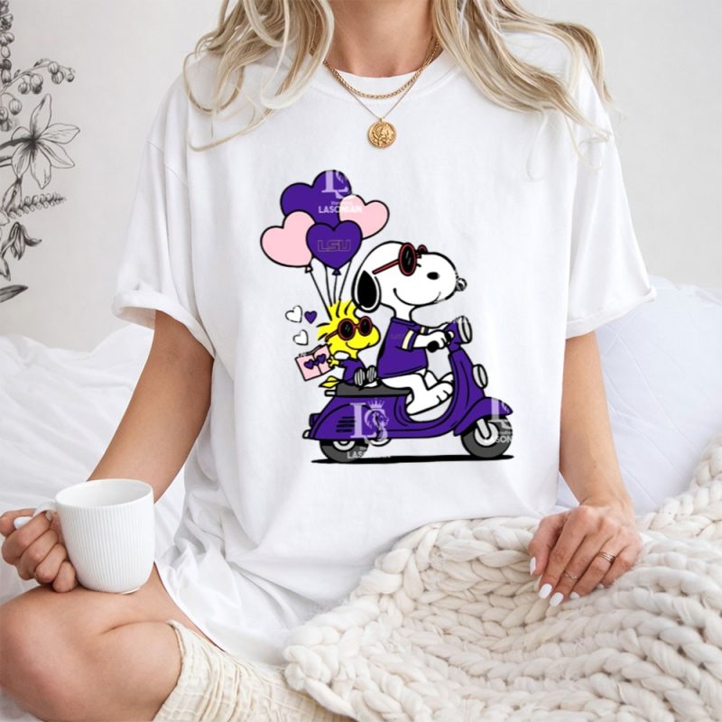 Snoopy And Woodstocks Valentine Lsu Tigers 1 T Shirt 1.Jpg