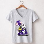 Snoopy and Woodstocks Valentine LSU Tigers 7 Womens V Neck 1.jpg