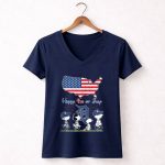Snoopy and friends Detroit Tigers Happy 4th Of July 5 Womens V Neck.jpg