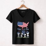 Snoopy and friends Detroit Tigers Happy 4th Of July 7 Womens V Neck.jpg