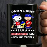 Snoopy and friends Peanuts Damn right I am a Chicago Cubs baseball fan now and forever 3 mug.jpg