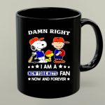 Snoopy and friends Peanuts Damn right I am a New York Mets baseball fan now and forever 1 mug.jpg