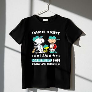Snoopy and friends Peanuts Damn right I am a Seattle Mariners fan now and forever 1 T Shirt.jpg