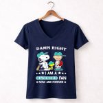 Snoopy and friends Peanuts Damn right I am a Seattle Mariners fan now and forever 5 Womens V Neck.jpg