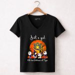 Snoopy and friends x Auburn Tigers Just a girl who loves Halloween 7 Womens V Neck.jpg