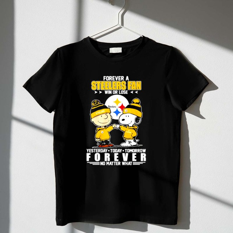 Snoopy Bump Charlie Brown Forever A Fan Steelers No Matter What 1 T Shirt