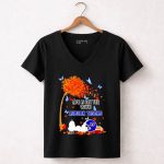 Snoopy dog fall life is better with Auburn Tigers 7 Womens V Neck.jpg
