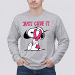 Snoopy hug Breast Cancer Just Cure It Nike 41 Pink Long Sleeves