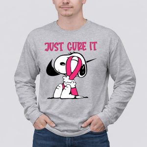 Snoopy hug Breast Cancer Just Cure It Nike 41 Pink Long Sleeves