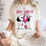 Snoopy hug Breast Cancer Just Cure It Nike Pink 7 T Shirt
