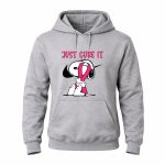 Snoopy hug Breast Cancer Just Cure It Nike Pink 8 Hoodie