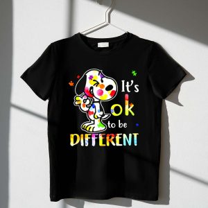 Snoopy its ok to be different Autism Awareness shirt 1 T Shirt