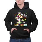 Snoopy its ok to be different Autism Awareness shirt 2 Hoodie