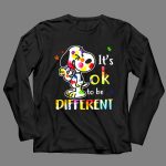 Snoopy its ok to be different Autism Awareness shirt 4 Long Sleeves
