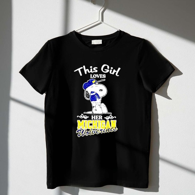 Snoopy This Girl Loves Her Michigan Wolverines Football 1 T Shirt.jpg