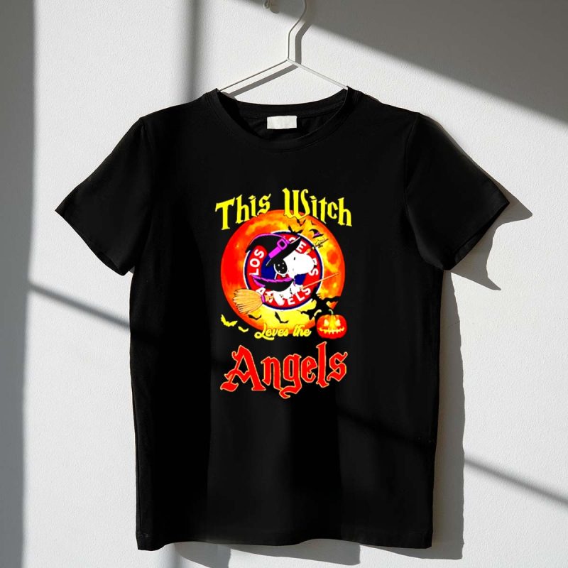 Snoopy This Witch Loves The Los Angeles Angels Halloween 1 T Shirt.jpg