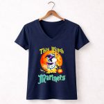 Snoopy this witch loves the Seattle Mariners halloween 5 Womens V Neck.jpg