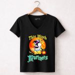 Snoopy this witch loves the Seattle Mariners halloween 7 Womens V Neck.jpg