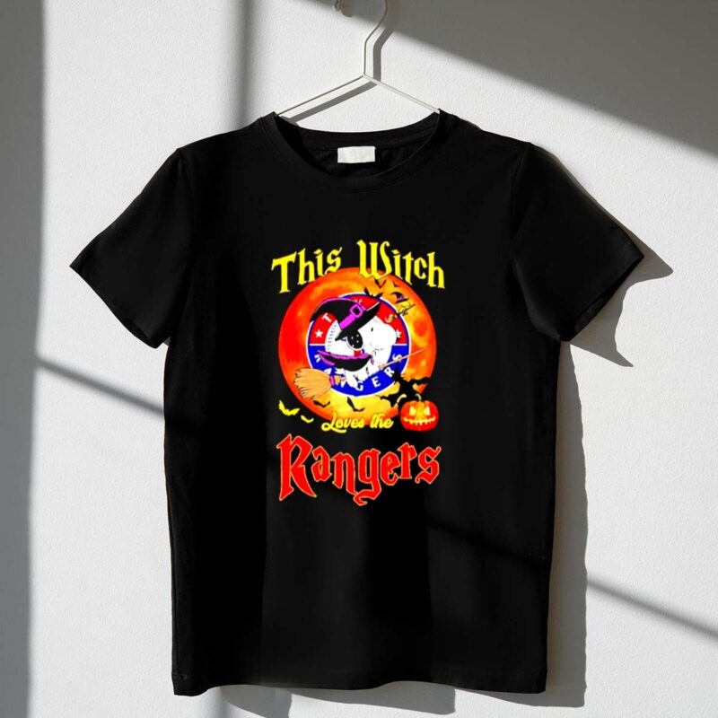 Snoopy This Witch Loves The Texas Rangers Halloween 1 T Shirt.jpg