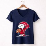 Snoopy wears Atlanta Falcons 5 Womens V Neck