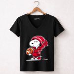 Snoopy wears Atlanta Falcons 7 Womens V Neck