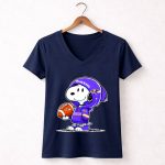 Snoopy wears Baltimore Ravens 5 Womens V Neck