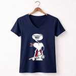 Snoopy with Bat Speaks for Los Angeles Angels Baseball Fans Haters 5 Womens V Neck.jpg