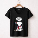 Snoopy with Bat Speaks for Los Angeles Angels Baseball Fans Haters 7 Womens V Neck.jpg