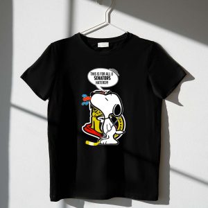 Snoopy with Ottawa Senators Logo This Is for All U Senators Haters Cartoon Hockey 1 T Shirt.jpg